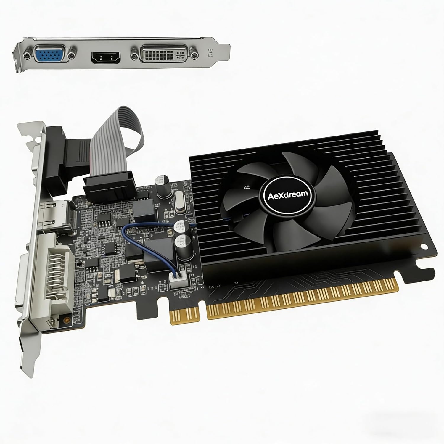 AeXdream GT 210 Graphics Card, Full Height Bracket Graphics Card - HDMI VGA DVI Output, 1024 MB DDR3 64 Bit PCI Express 2.0 x16, DirectX 10.1, GPU Video Card