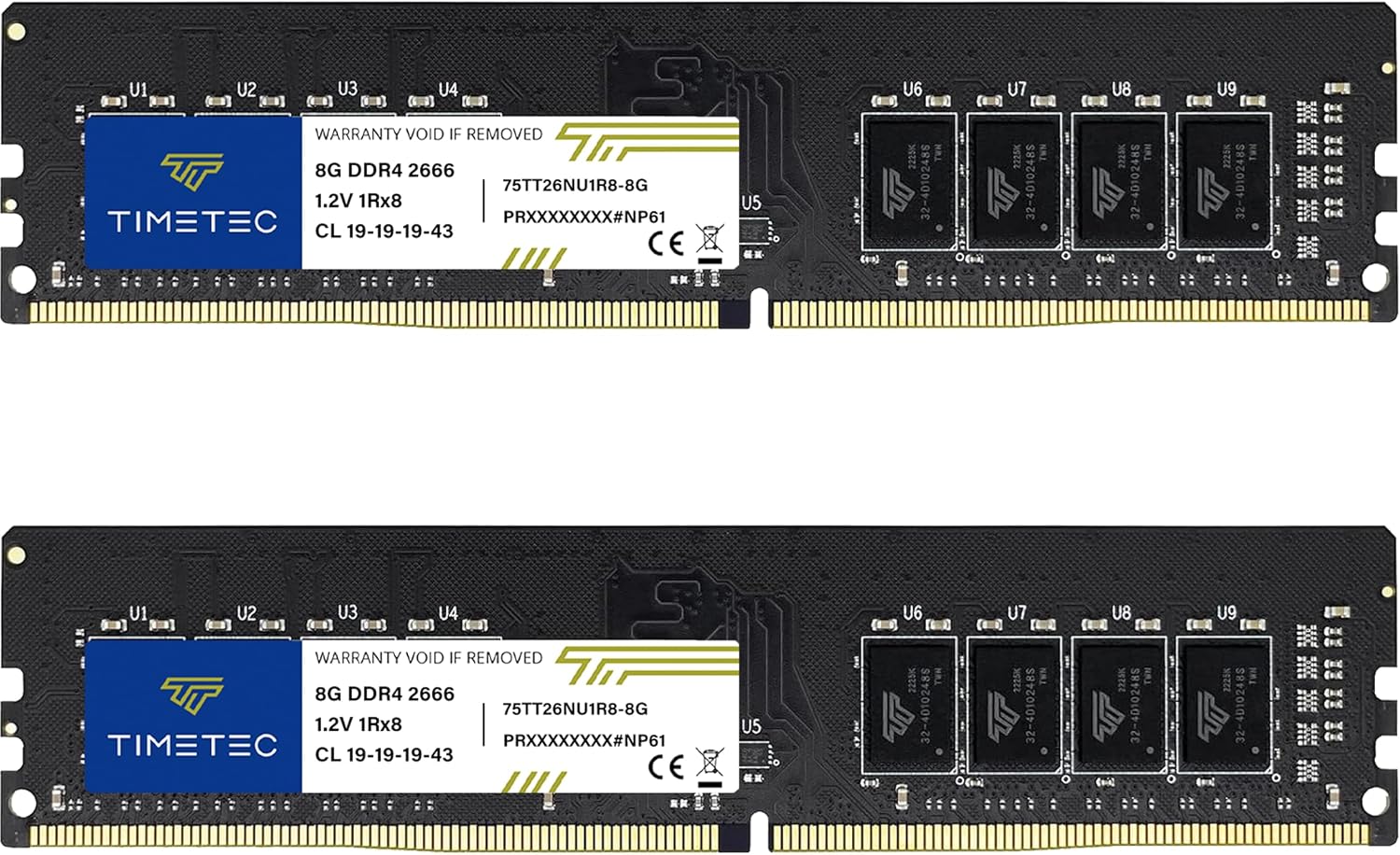 Timetec 16GB KIT (2x8GB) DDR4 2666MHz (PC4-2666V) PC4-21300 UDIMM Desktop RAM – 288-Pin 1.2V CL19 Non-ECC Unbuffered DIMM Memory Module Upgrade at Amazon.com